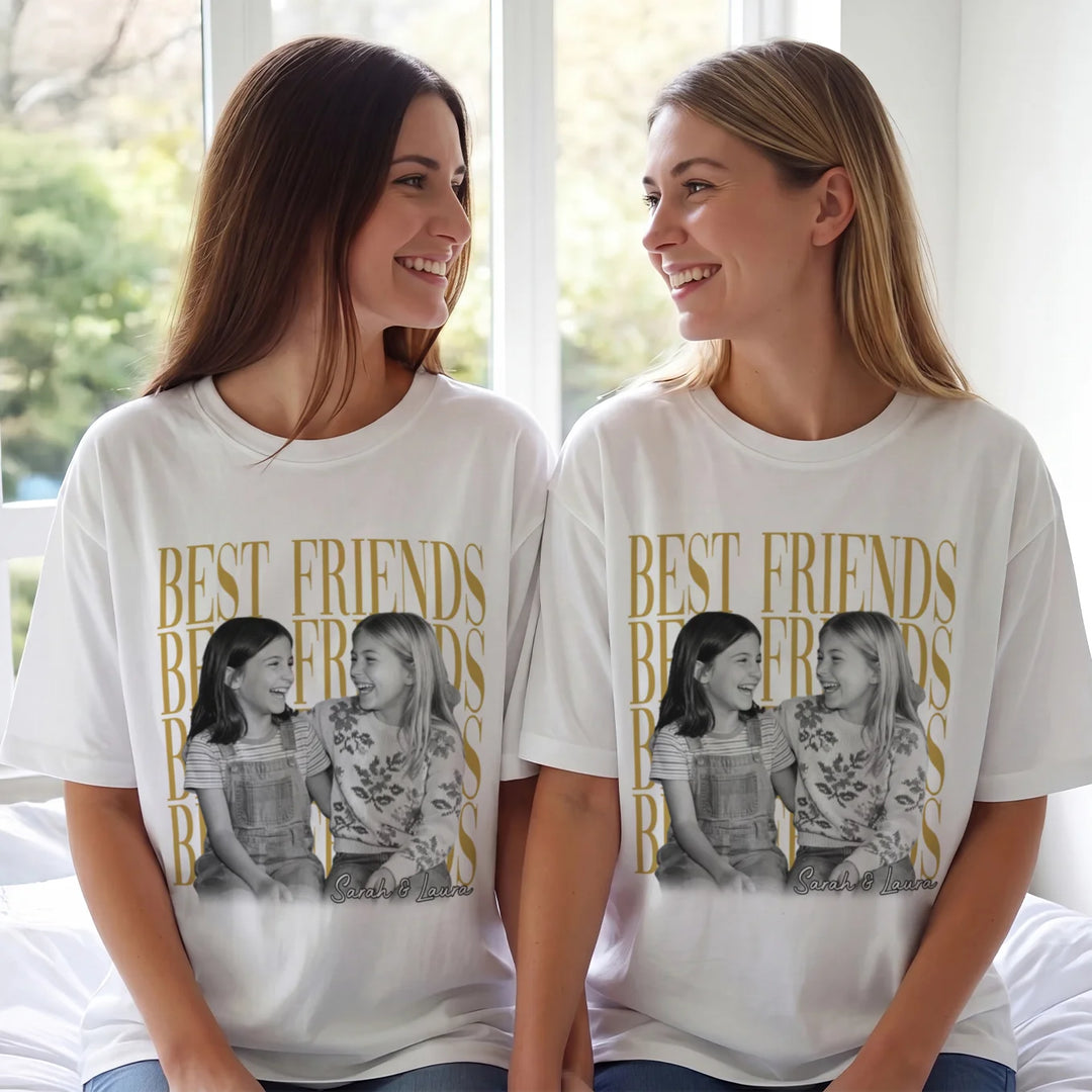 Personalisiertes T-Shirt "Besties Retro"