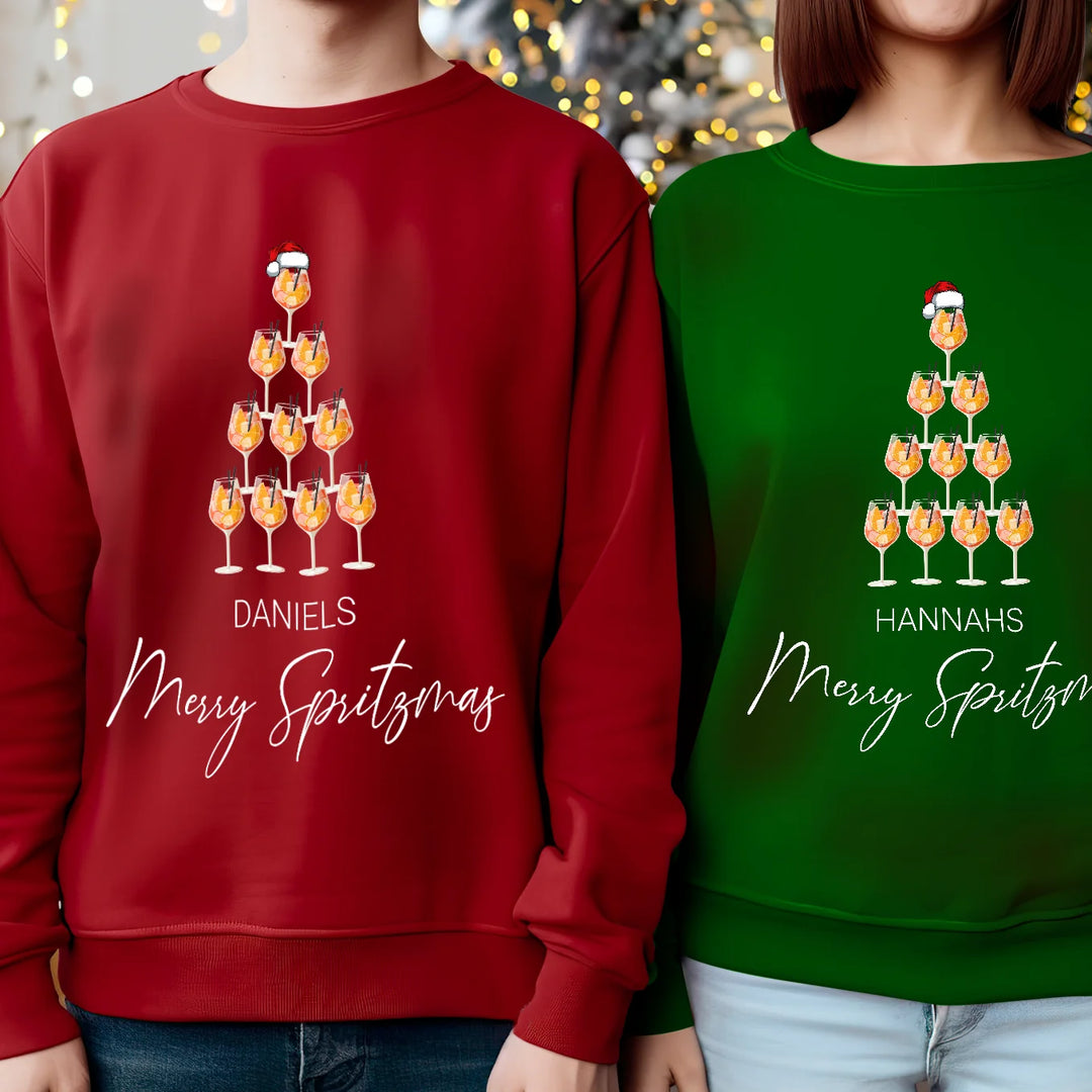 Personalisierter Christmas Sweater "Merry Spritzmas"