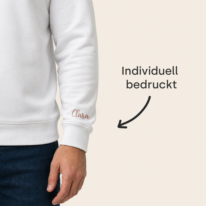 Personalisierter Sweater "Lieber Papa" mit Ärmeldruck