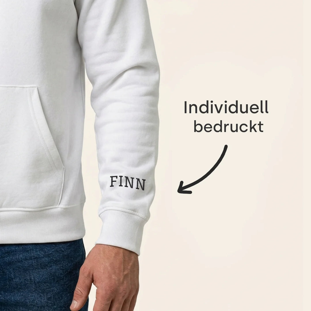 Personalisierter Hoodie "PAPA" mit Ärmeldruck