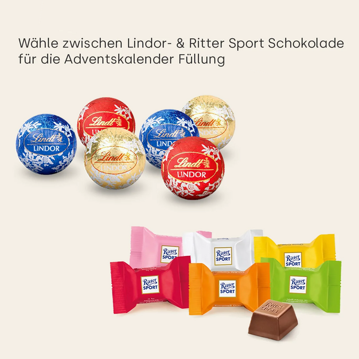 Personalisierter Ritter Sport / Lindor “Freundin” Adventskalender