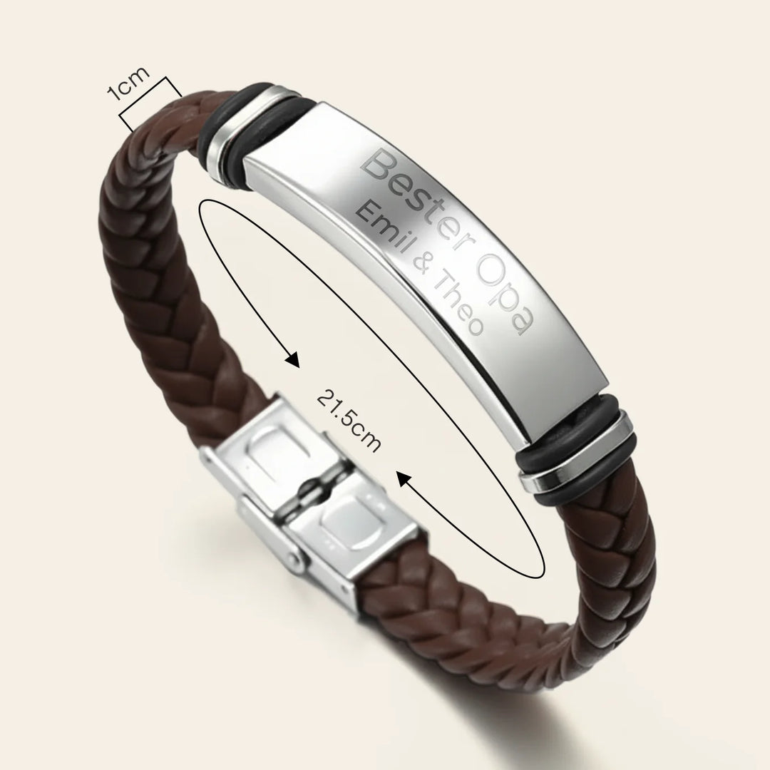 Personalisiertes Lederarmband "Opa"