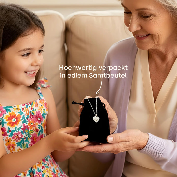 Personalisierte Halskette Herz "Familie"