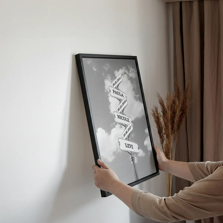 Leinwand ''Vintage Straßenschild mit Geburtsdatum''