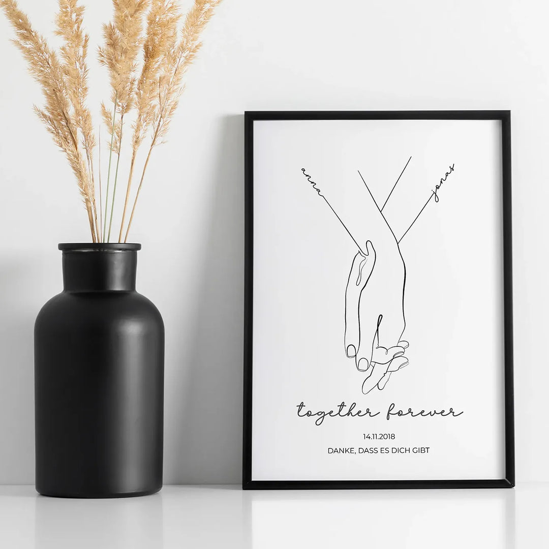 Personalisiertes Poster "Hand in Hand"