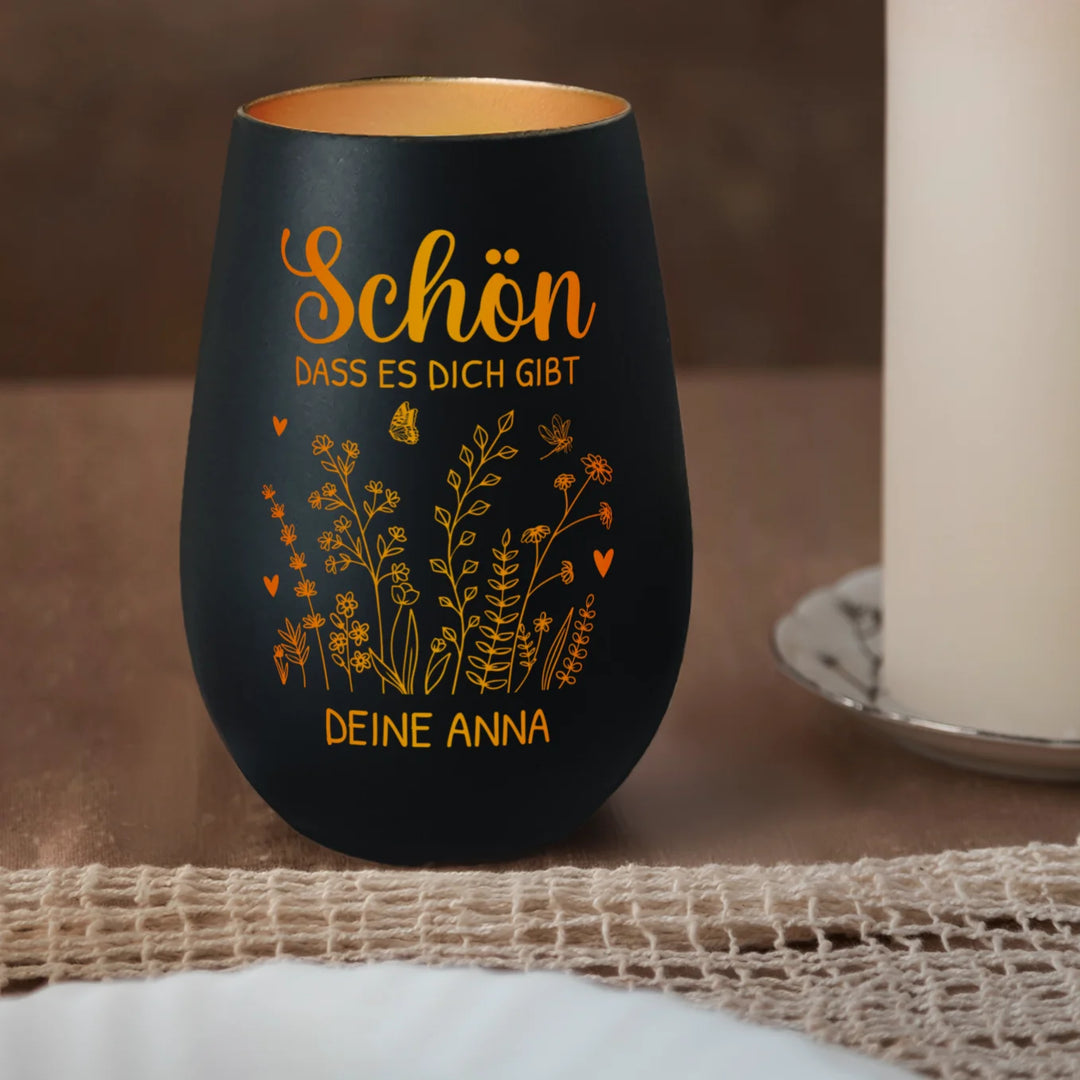 Personalisiertes Windlicht "Schön, dass es dich gibt"