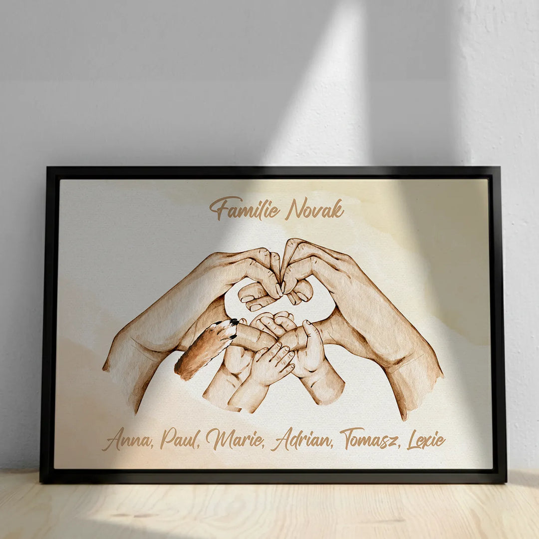 Personalisierte Leinwand "Familienglück"