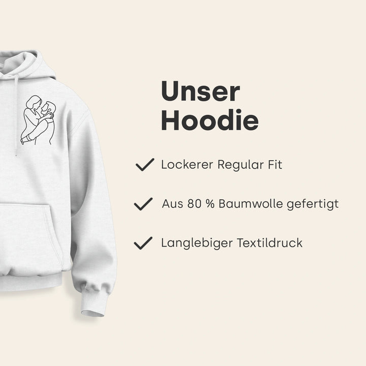 Personalisierter Hoodie "Pärchen Line Art"