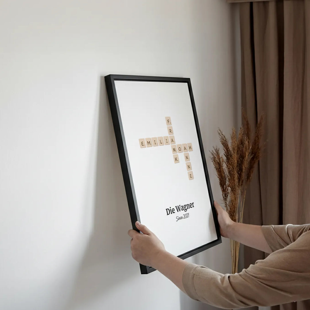 Personalisierte Leinwand "Scrabble"