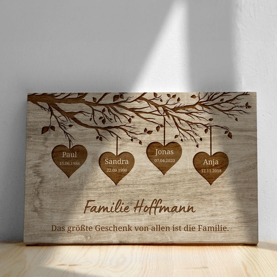 Personalisierte Leinwand "Unsere Familie"