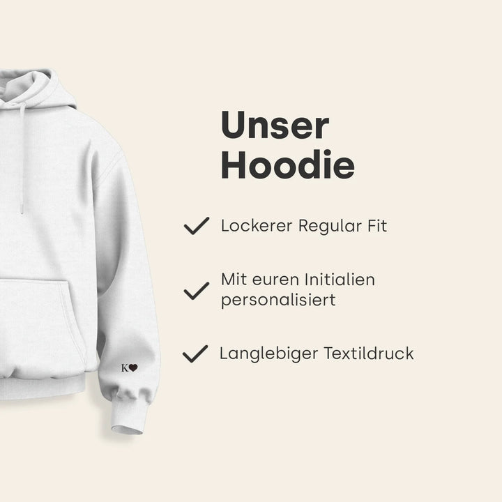 Personalisierte Partner-Hoodies "Herz & Initialen"