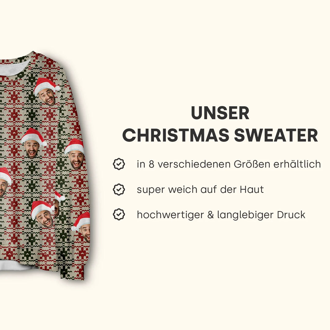 Personalisierter Ugly Christmas Sweater "Strickmuster"