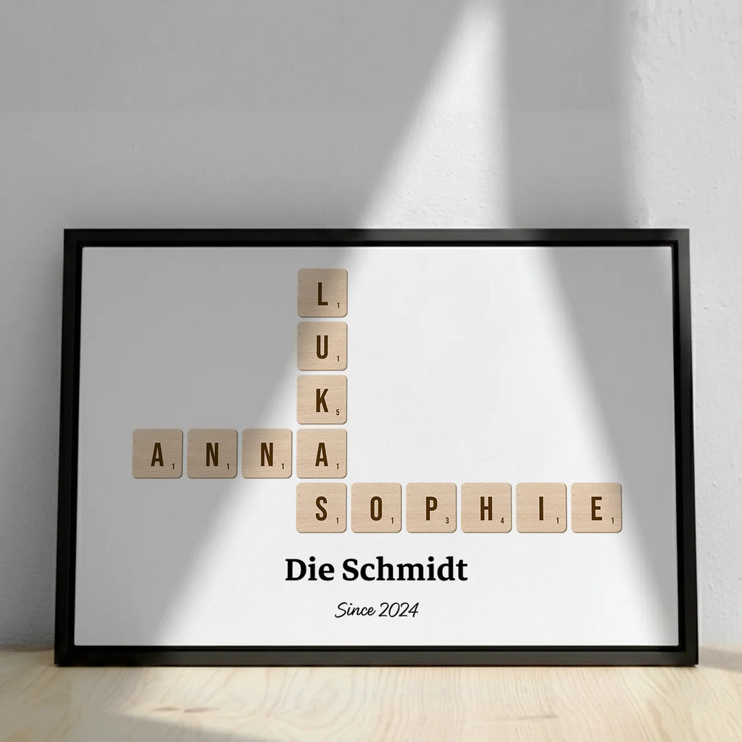 Personalisierte Leinwand "Scrabble"