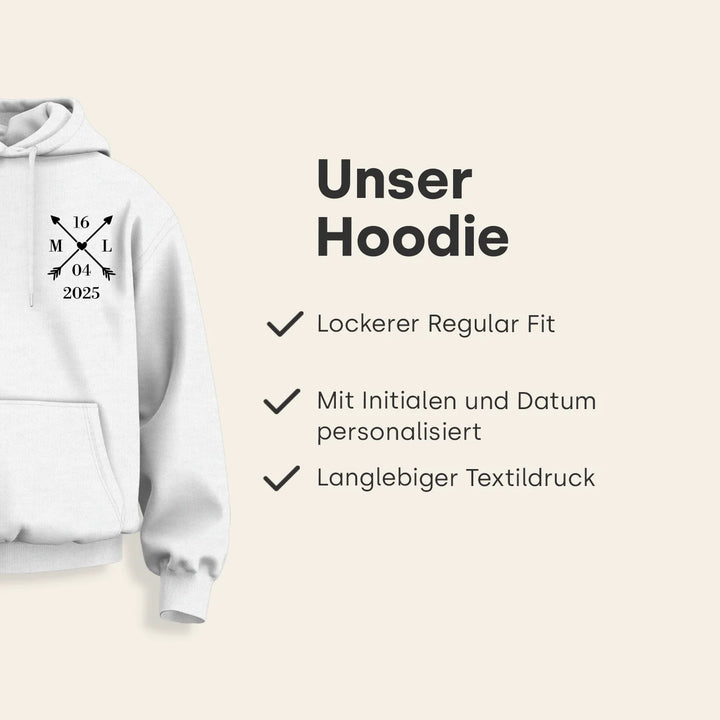 Personalisierter Hoodie "Herz & Datum"