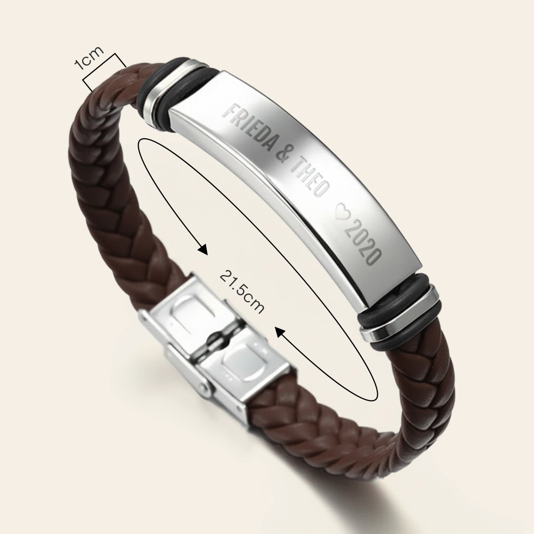 Personalisiertes Lederarmband "Partner"
