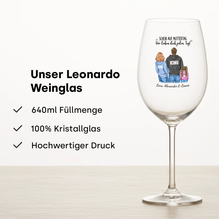 Personalisiertes Weinglas “Scheiß auf Muttertag”