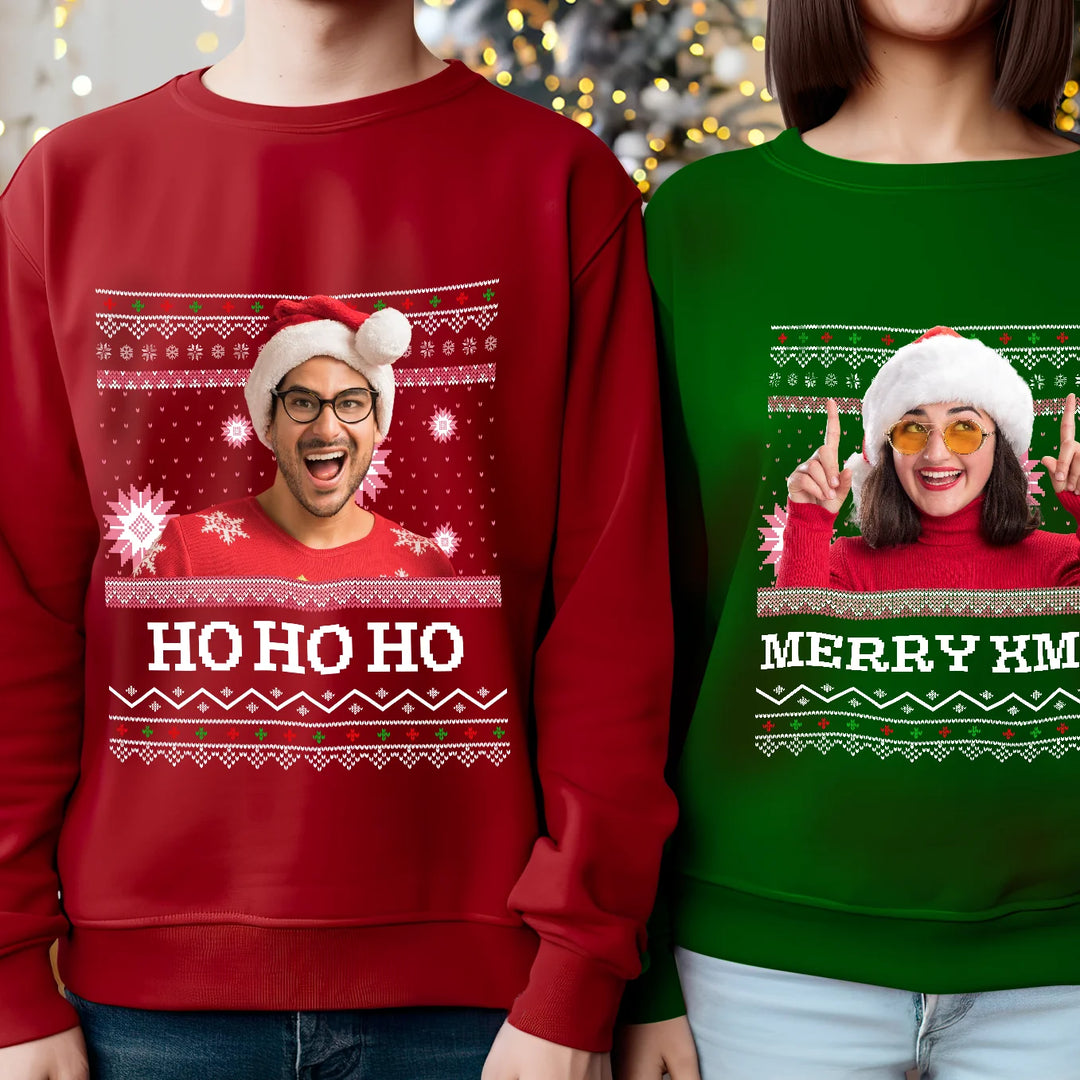 Personalisierter Christmas Sweater "Ho Ho Ho"