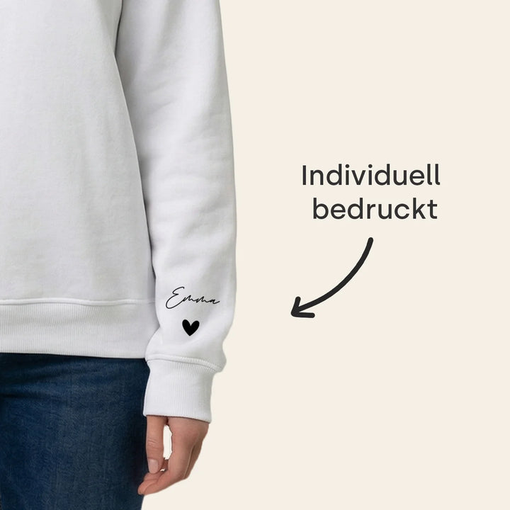 Personalisierter Sweater "Mama Cross" mit Ärmeldruck
