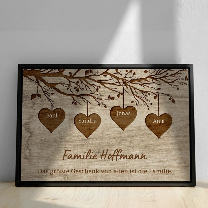 Personalisierte Leinwand "Unsere Familie"