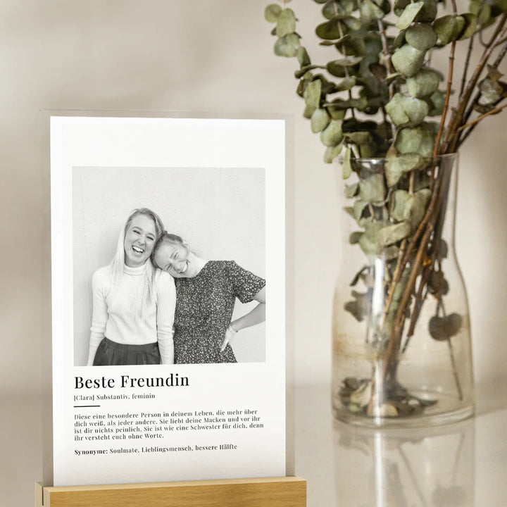Personalisiertes Acryl-Glas "Beste Freundin Definition"-1