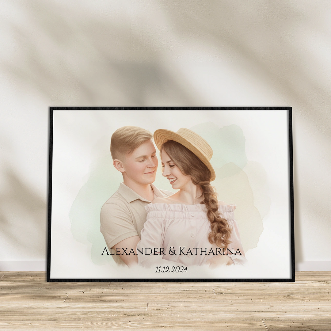 Personalisiertes Poster Aquarell "Euer Foto”