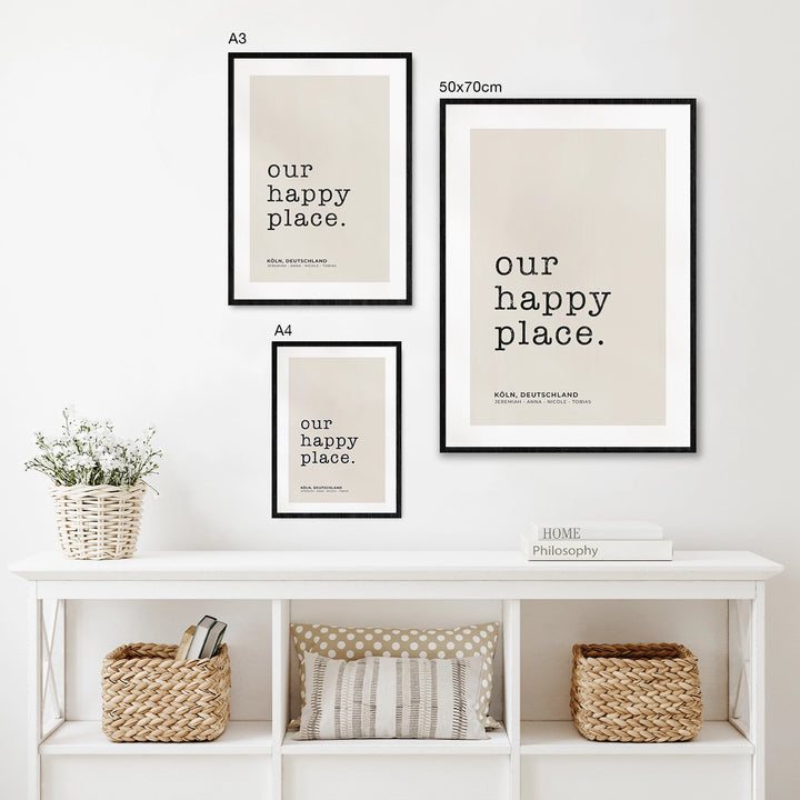 Poster "Our Happy Place Typewriter"