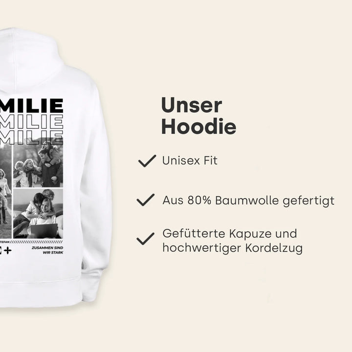 Personalisierter Hoodie mit Fotos "Familie"