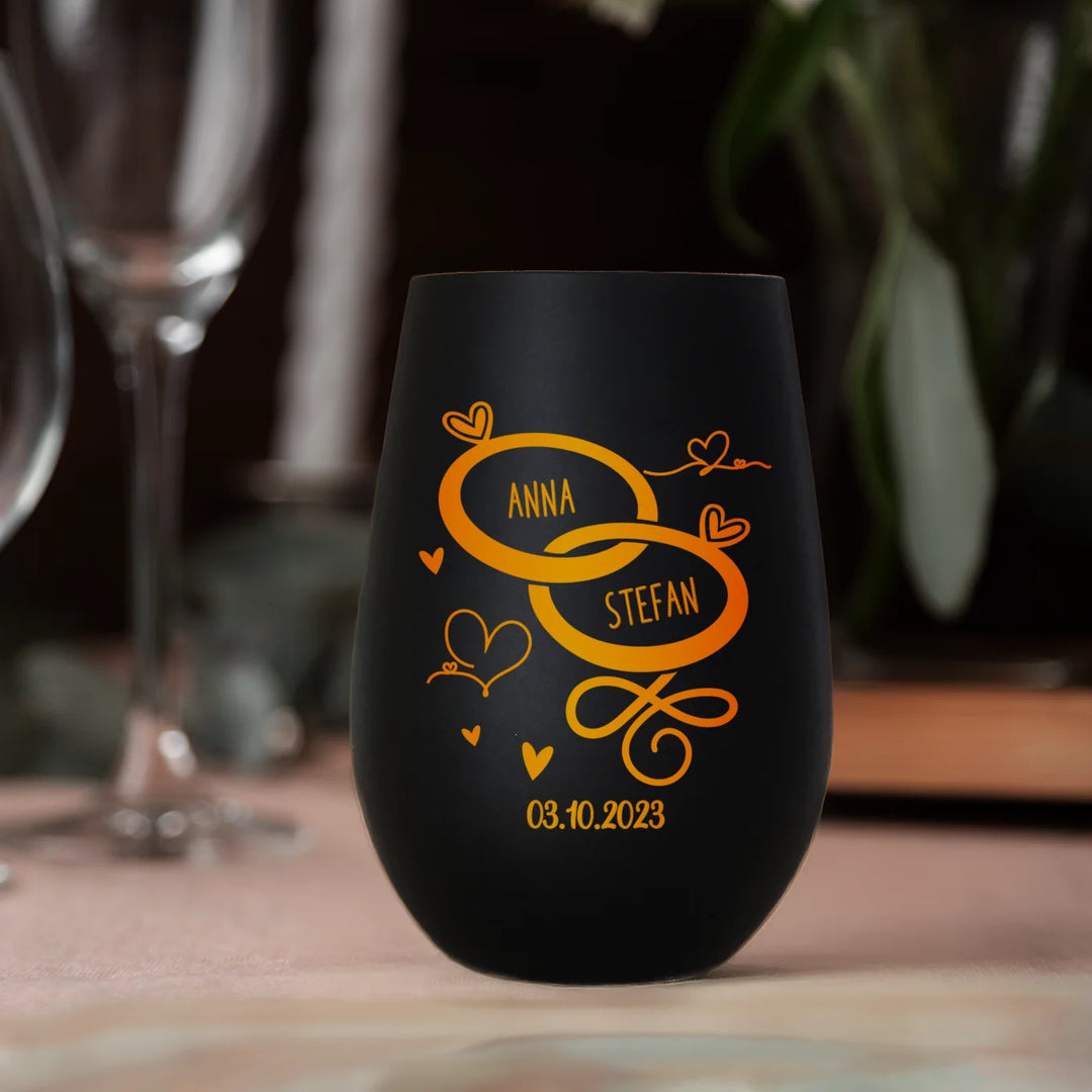 Personalisiertes Windlicht "Ringe"