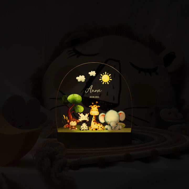 Personalisiertes Nachtlicht für Kinder "Safari"