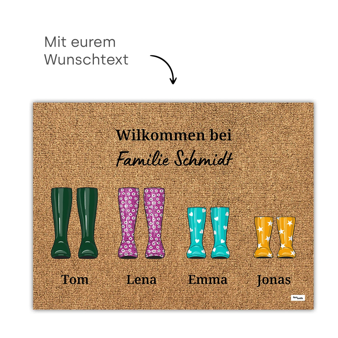 Personalisierte Fußmatte "Gummistiefel"