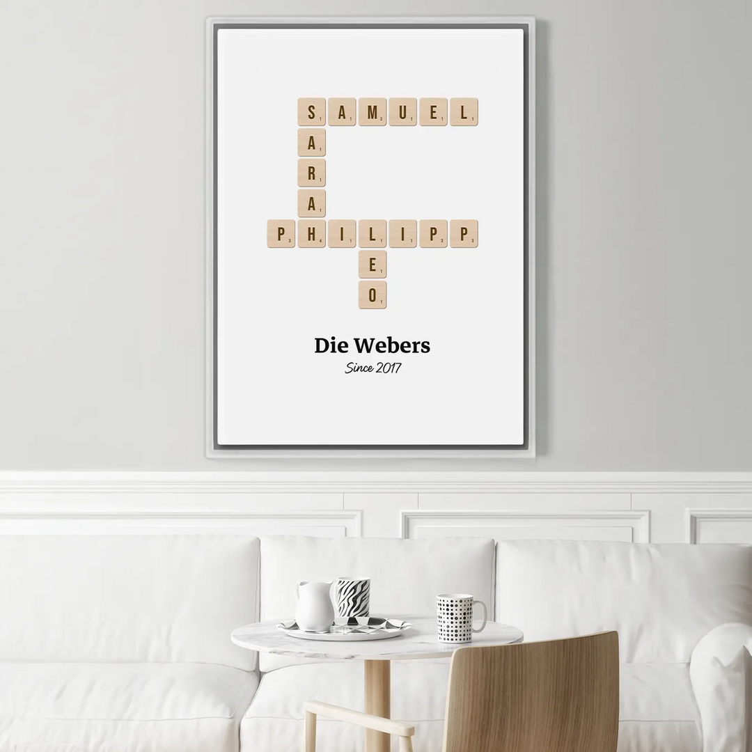 Personalisierte Leinwand "Scrabble"
