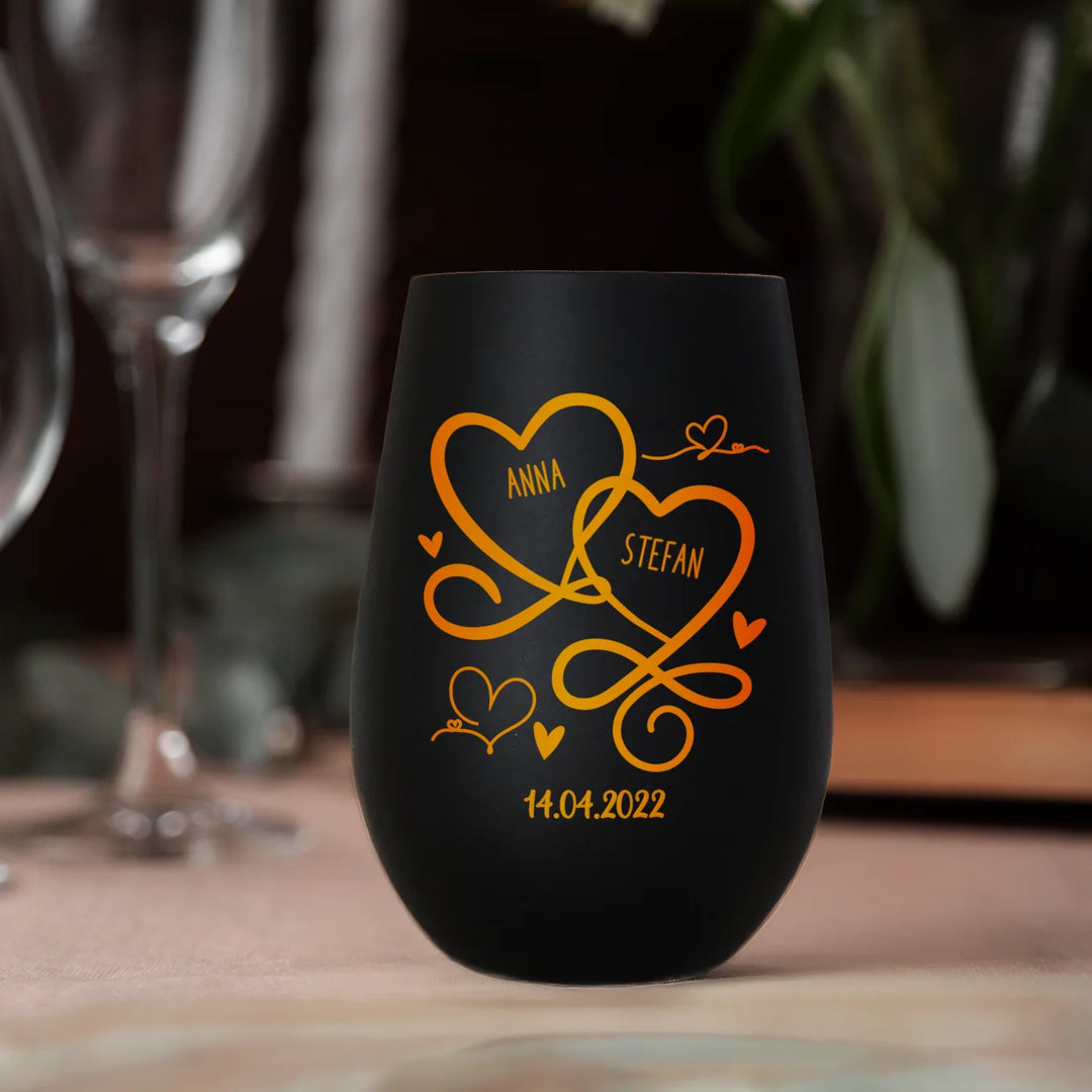 Personalisiertes Windlicht "Herzen"