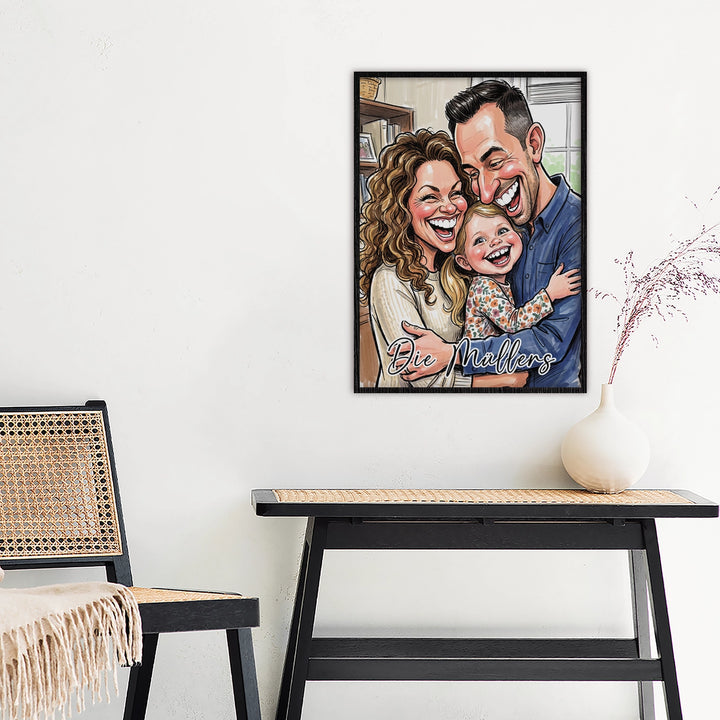Personalisiertes Poster "Sketch Familie"