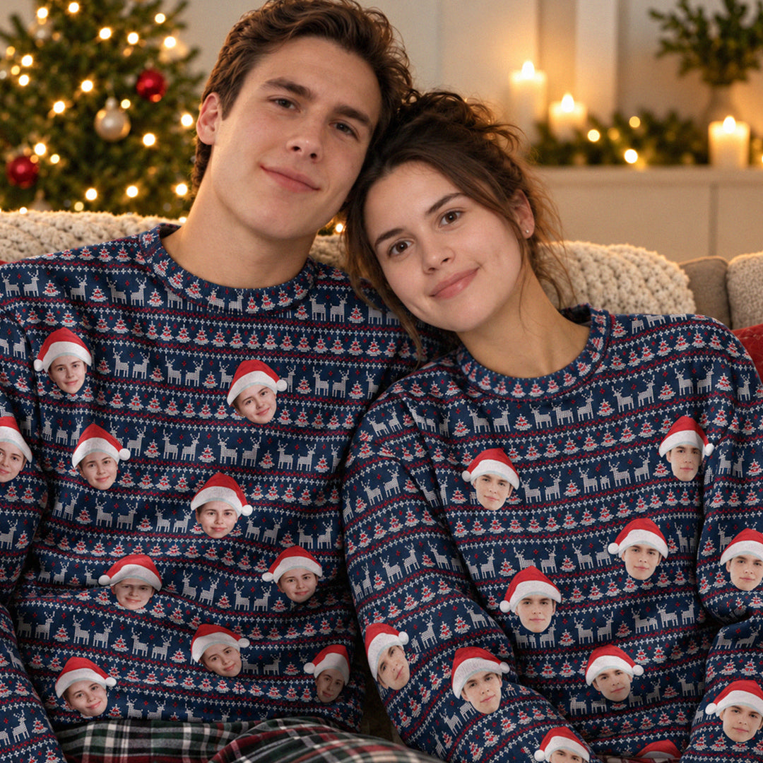 Personalisierter Ugly Christmas Sweater "Rentier"