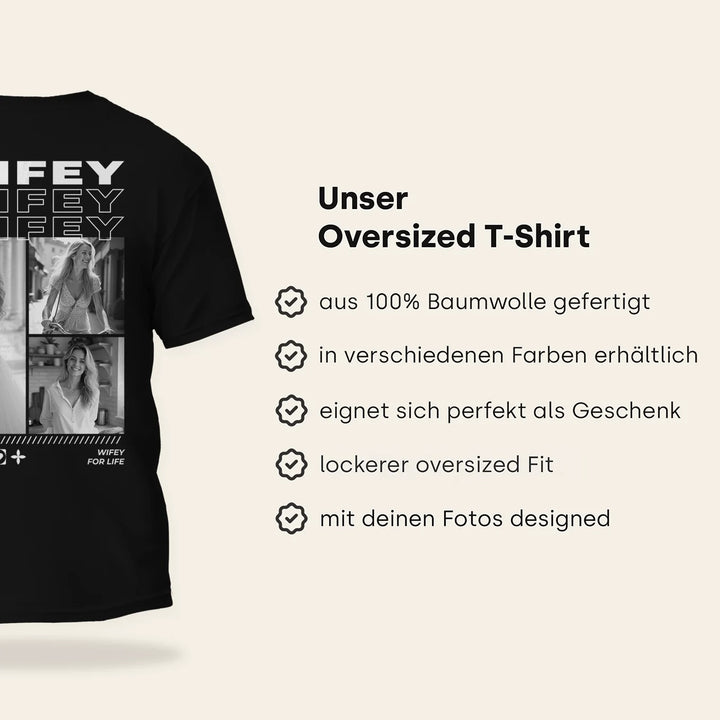 Personalisiertes Oversized T-Shirt "Wifey"