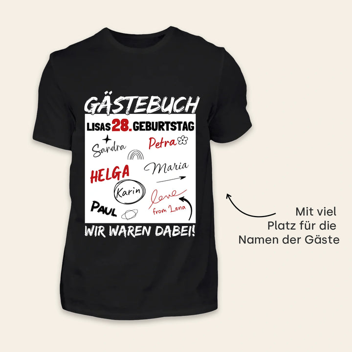 Personalisiertes T-Shirt “Gästebuch Geburtstag”