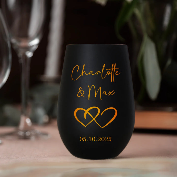 Personalisiertes Windlicht "Namen & Herzen"