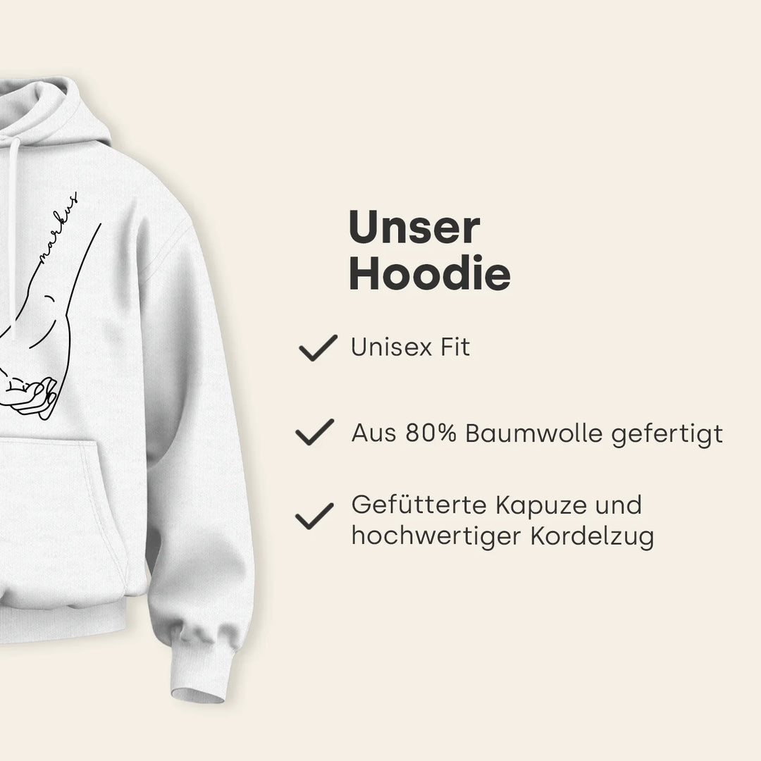 Personalisierter Hoodie "Holding Hands"