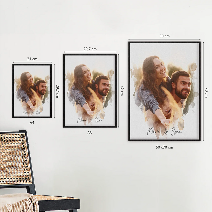 Personalisiertes Poster Aquarell "Euer Foto”