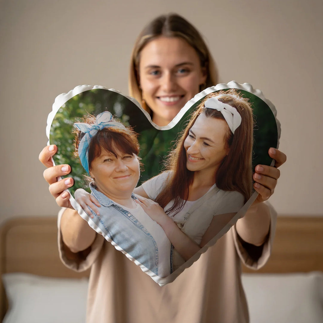 Personalisiertes Herz-Kissen Mama "Foto"