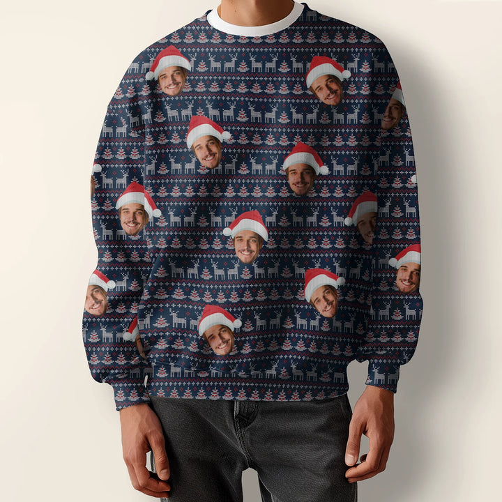 Personalisierter Ugly Christmas Sweater "Rentier"