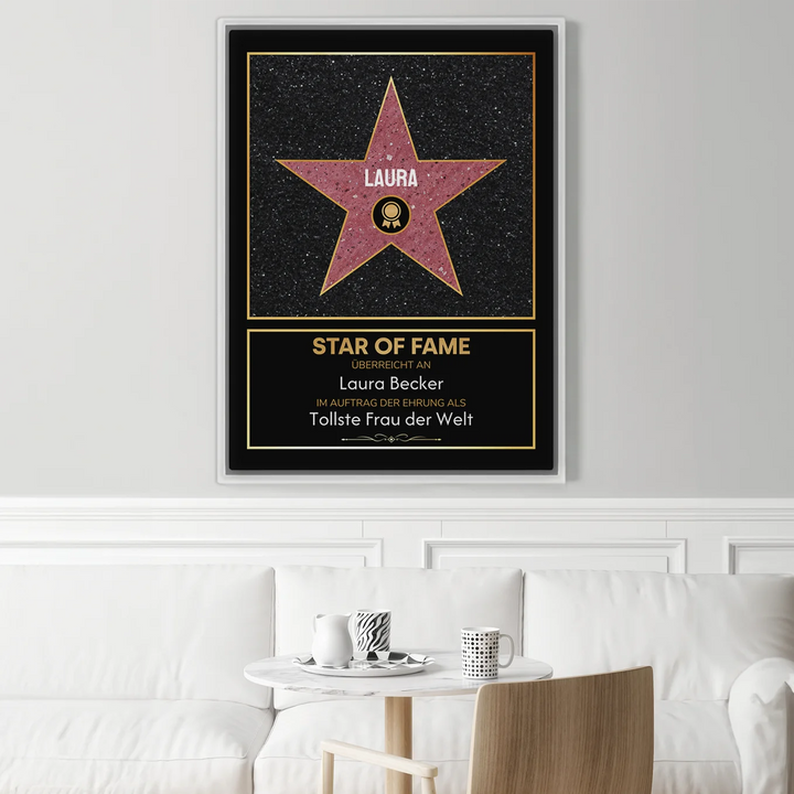 Personalisierte Leinwand "Star of Fame"