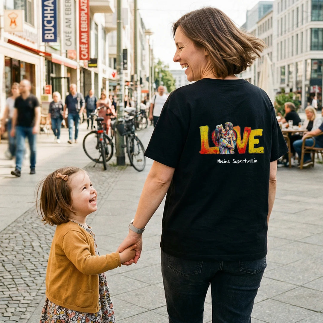 Personalisiertes Oversized T-Shirt Love "MAMA"
