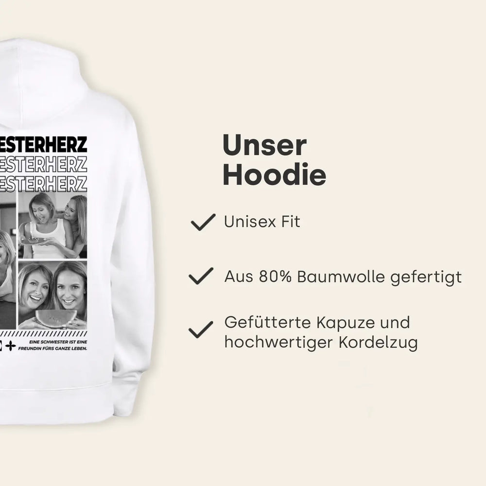 Hoodie im Unisex Fit aus 80 % Baumwolle mit gefütterter Kapuze und Kordelzug