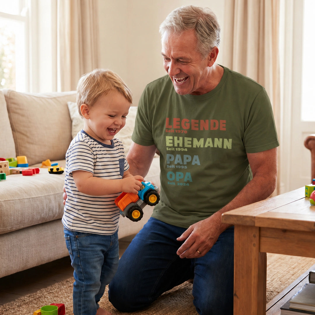Personalisiertes T-Shirt “Legende, Ehemann, Papa”