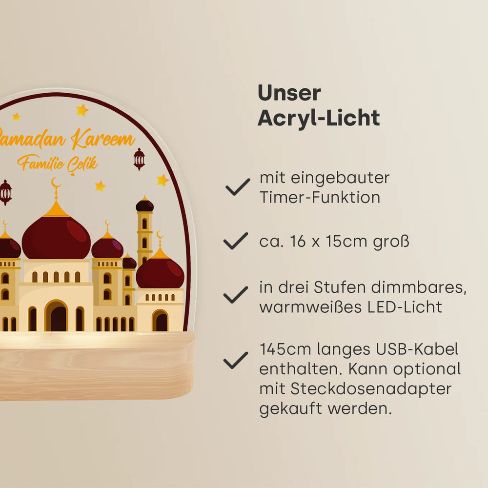 Personalisiertes Acryl-Licht Ramadan "Moschee"