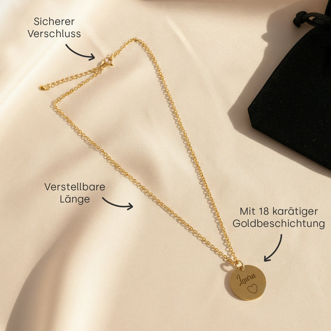 Personalisierte Kette mit Gravur "Besties"