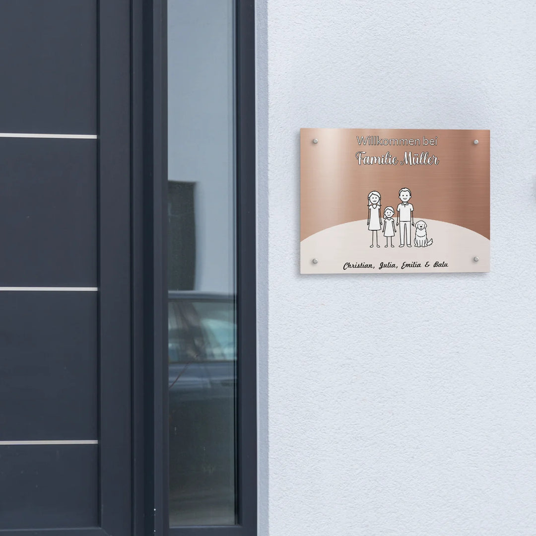 Personalisiertes Türschild "Familie"