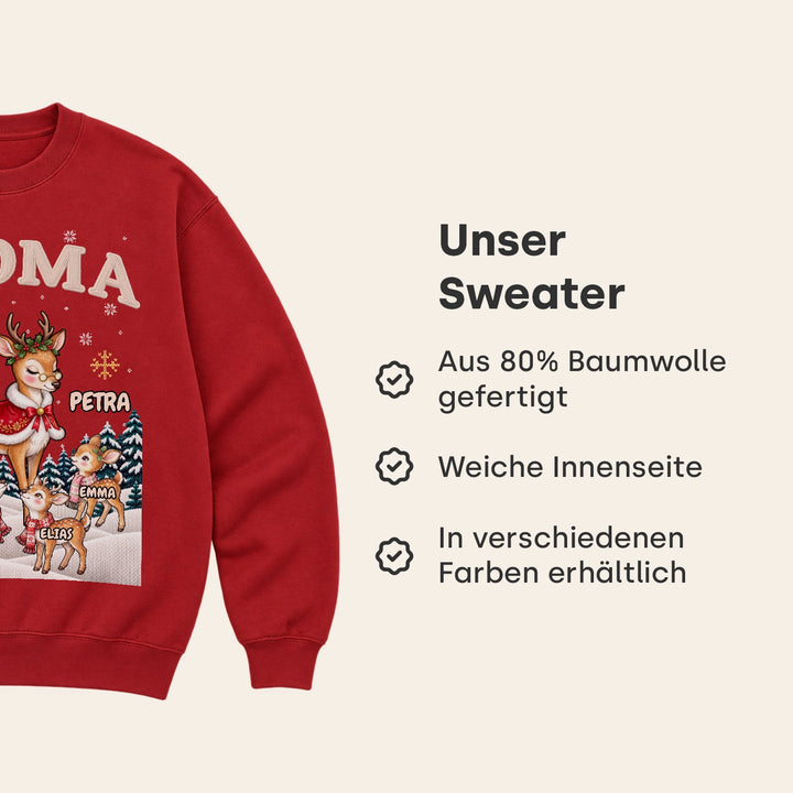 Infografik Sweater: aus 80 % Baumwolle, weiche Innenseite, in verschiedenen Farben erhältlich