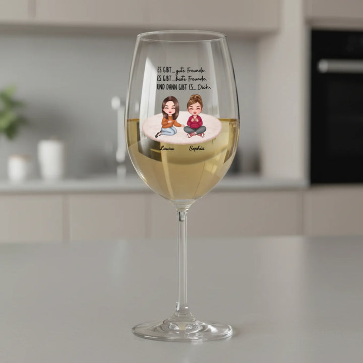 Personalisiertes Weinglas "Besties"
